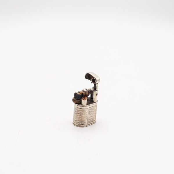 DUNHILL London 1950 Art Deco Miniature Lift-Arm Lighter in Plated Sterling