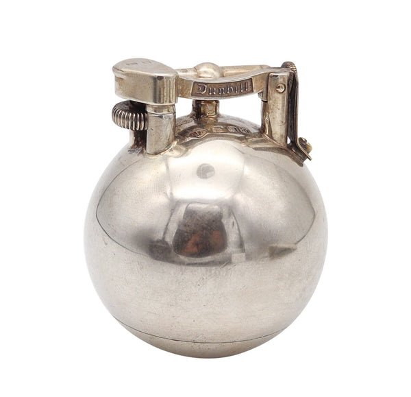 DUNHILL 1929 Ball Petrol Desk Lighter In Solid Polished .925 Sterling Silver