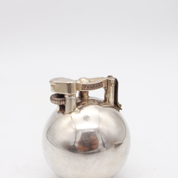 DUNHILL 1929 Ball Petrol Desk Lighter In Solid Polished .925 Sterling Silver