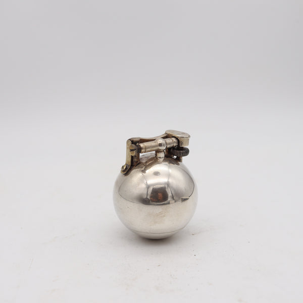 DUNHILL 1929 Ball Petrol Desk Lighter In Solid Polished .925 Sterling Silver