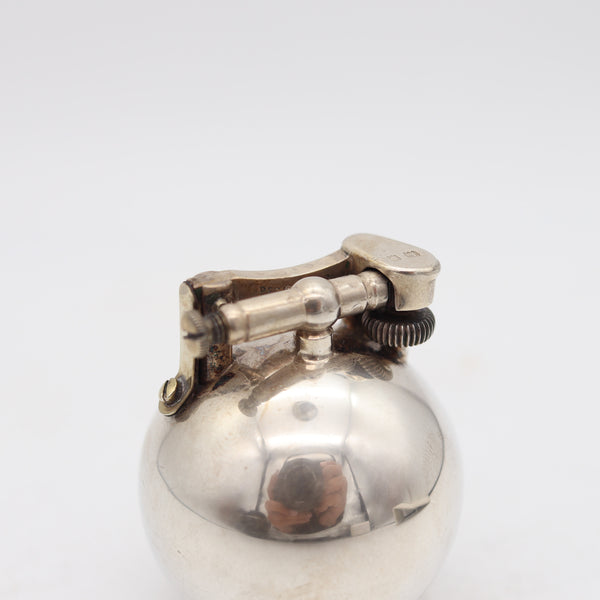DUNHILL 1929 Ball Petrol Desk Lighter In Solid Polished .925 Sterling Silver