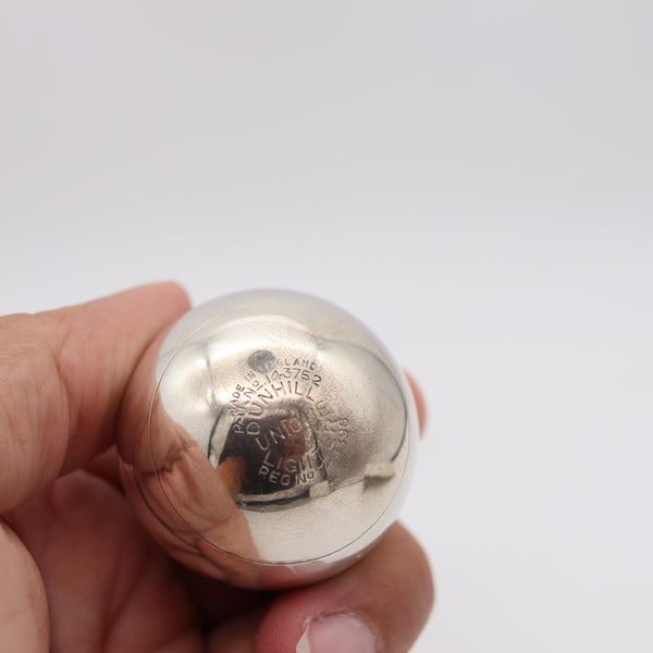 DUNHILL 1929 Ball Petrol Desk Lighter In Solid Polished .925 Sterling Silver