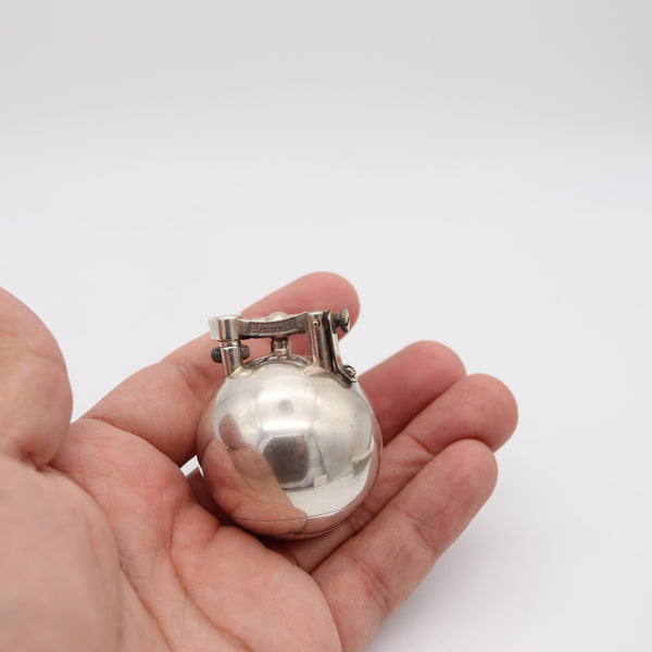 DUNHILL 1929 Ball Petrol Desk Lighter In Solid Polished .925 Sterling Silver