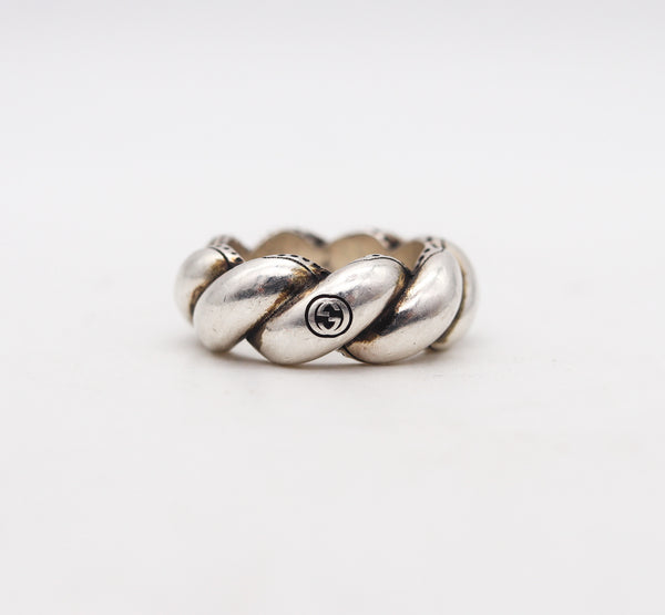 -Gucci Firenze Vintage San Marcos Twisted Band Ring In Solid .925 Sterling Silver