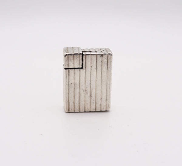 CARTIER 1935 Paris Art-Deco Pocket Petrol Lighter In .925 Sterling Silver