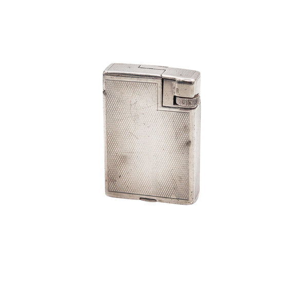 ALFRED DUNHILL Paris 1936 Art Deco Savory Petrol Pocket Lighter In .925 Sterling