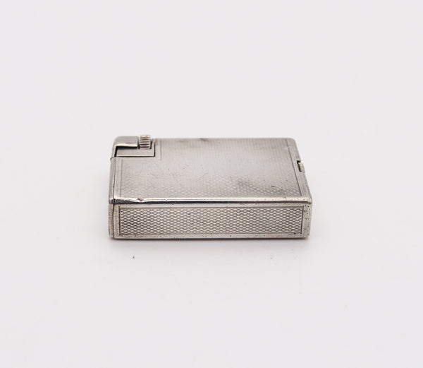 ALFRED DUNHILL Paris 1936 Art Deco Savory Petrol Pocket Lighter In .925 Sterling