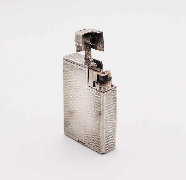 ALFRED DUNHILL Paris 1936 Art Deco Savory Petrol Pocket Lighter In .925 Sterling