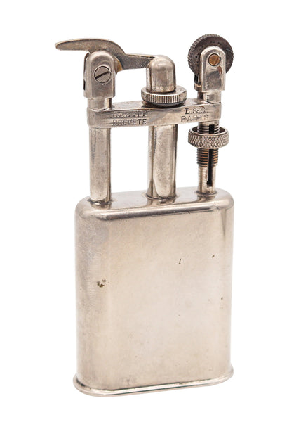 GAZVIT Labat & Cannac Paris Art-Deco 1934 Desk Petrol Lighter Rare Screw Mechanism