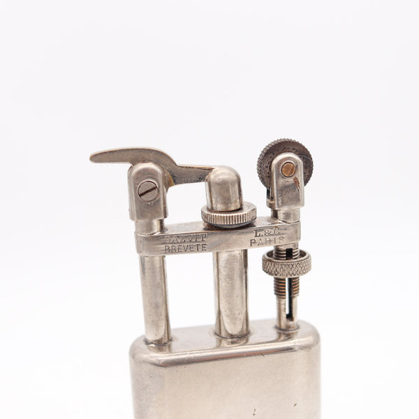 GAZVIT Labat & Cannac Paris Art-Deco 1934 Desk Petrol Lighter Rare Screw Mechanism