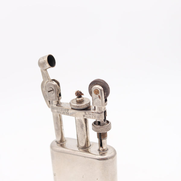 GAZVIT Labat & Cannac Paris Art-Deco 1934 Desk Petrol Lighter Rare Screw Mechanism