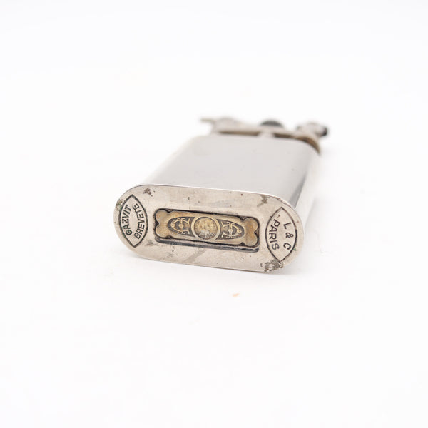 GAZVIT Labat & Cannac Paris Art-Deco 1934 Desk Petrol Lighter Rare Screw Mechanism