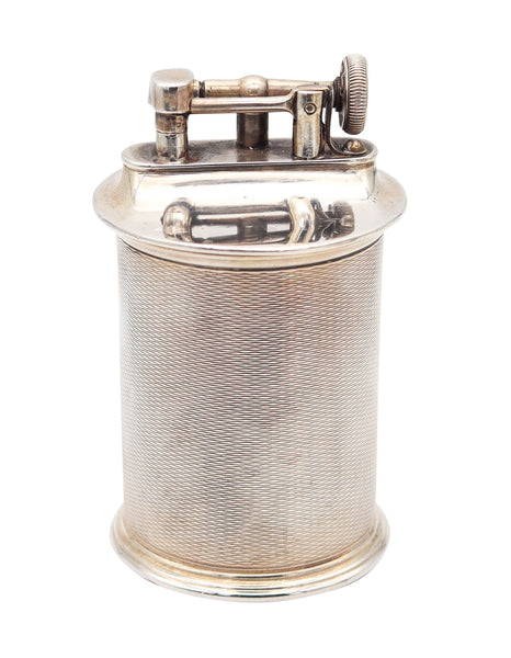 THE CLASSIC Birmingham 1928 Desk Petrol Roller Lighter In Barley Sterling Silver