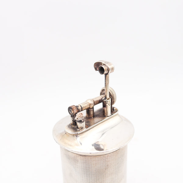 THE CLASSIC Birmingham 1928 Desk Petrol Roller Lighter In Barley Sterling Silver