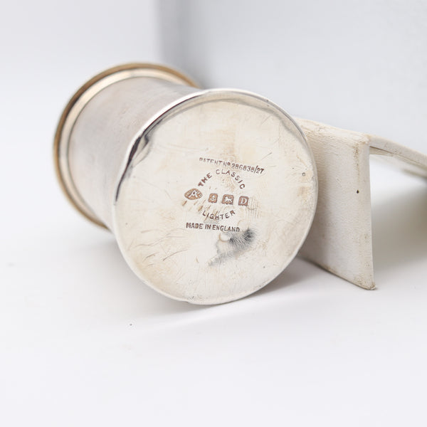THE CLASSIC Birmingham 1928 Desk Petrol Roller Lighter In Barley Sterling Silver