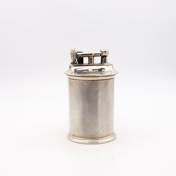THE CLASSIC Birmingham 1928 Desk Petrol Roller Lighter In Barley Sterling Silver