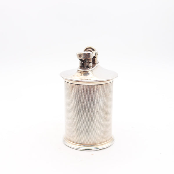 THE CLASSIC Birmingham 1928 Desk Petrol Roller Lighter In Barley Sterling Silver