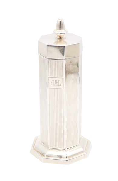 EVANS 1930 Art-Deco Skyscraper Desk Lighter Cigarettes Case In .925 Sterling