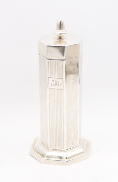EVANS 1930 Art-Deco Skyscraper Desk Lighter Cigarettes Case In .925 Sterling