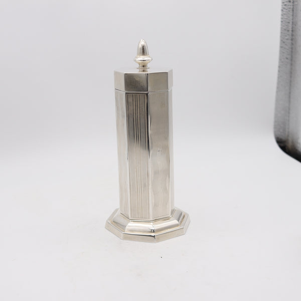 EVANS 1930 Art-Deco Skyscraper Desk Lighter Cigarettes Case In .925 Sterling