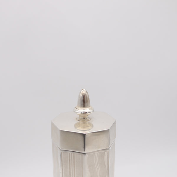 EVANS 1930 Art-Deco Skyscraper Desk Lighter Cigarettes Case In .925 Sterling
