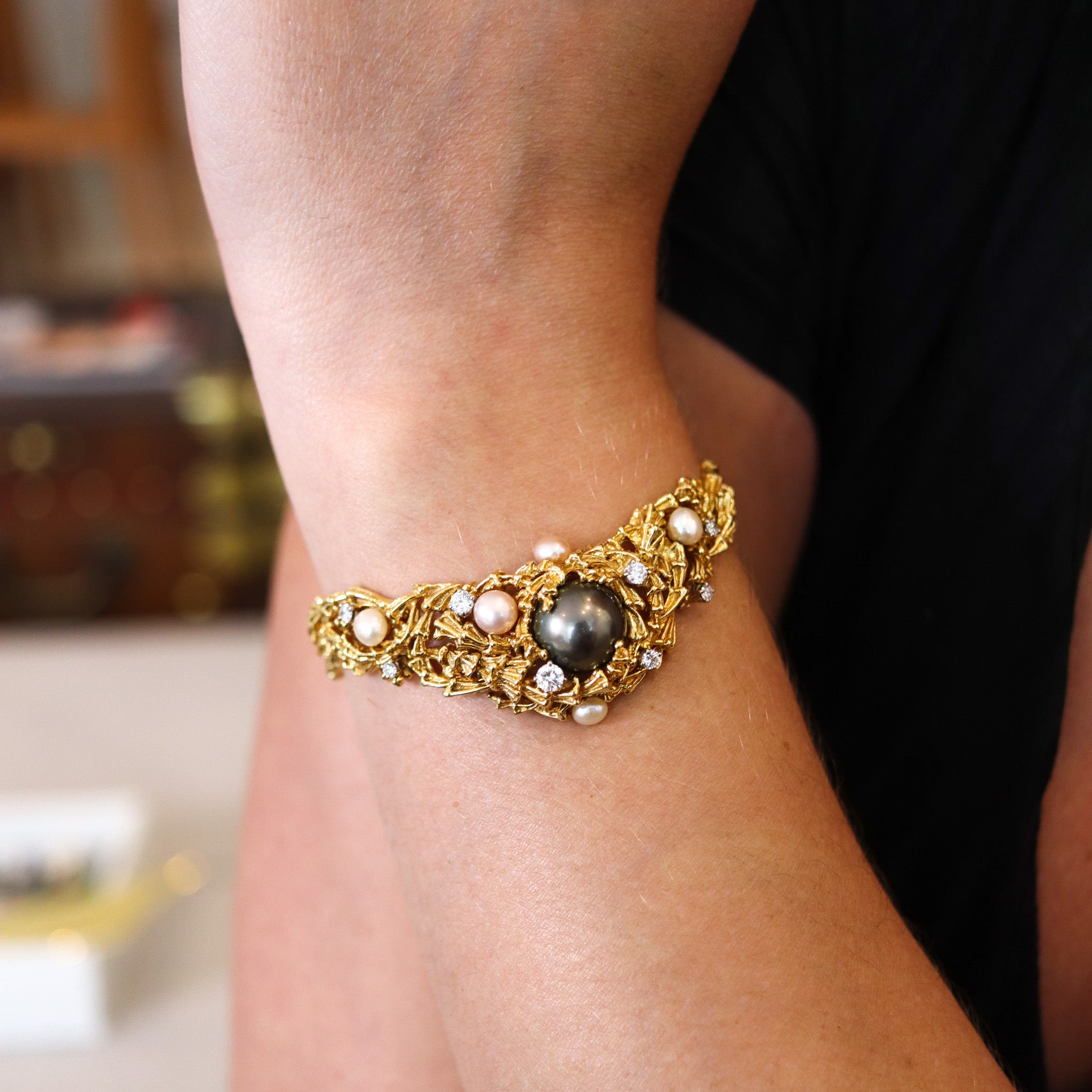 アクセサリー GILBERT GILBERT / bracelet DIAMONDS Gilbert Albert 1970 Organic Bracelet In 18Kt Yellow Gold