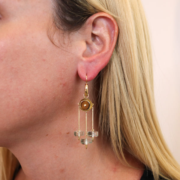 -Aletto Brothers Dangle Drop Earrings In 18Kt Gold With 24 Ctw In Green Amethysts