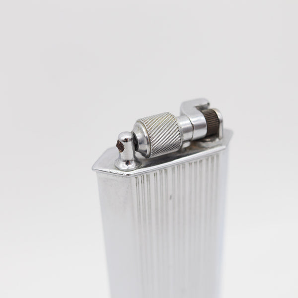 MC MURDO 1928 England Art Deco  Skyscraper Table Desk Lighter In Plated Steel