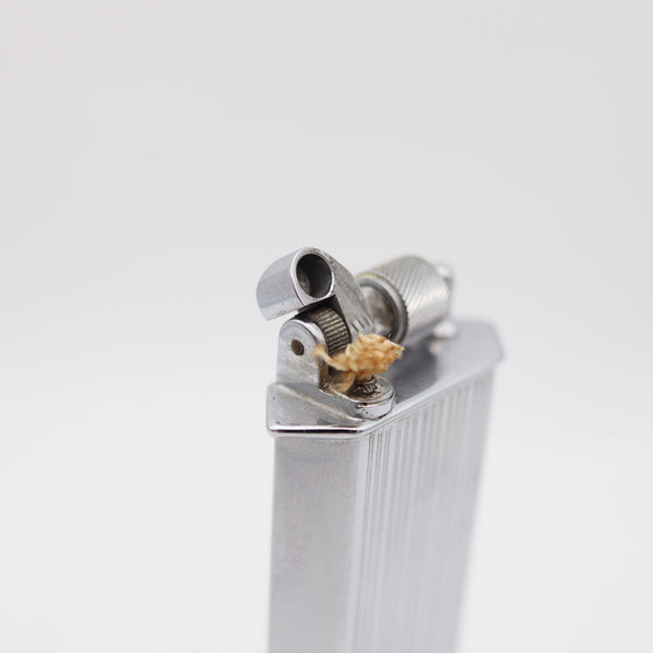 MC MURDO 1928 England Art Deco  Skyscraper Table Desk Lighter In Plated Steel
