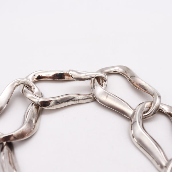 ANGELA CUMMINGS 1983 Rare Aegean Free-Forms Links Necklace in .925 Sterling silver