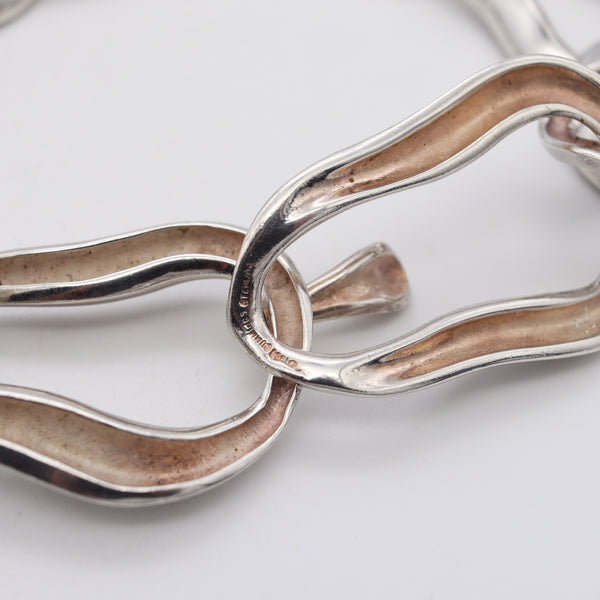 ANGELA CUMMINGS 1983 Rare Aegean Free-Forms Links Necklace in .925 Sterling silver