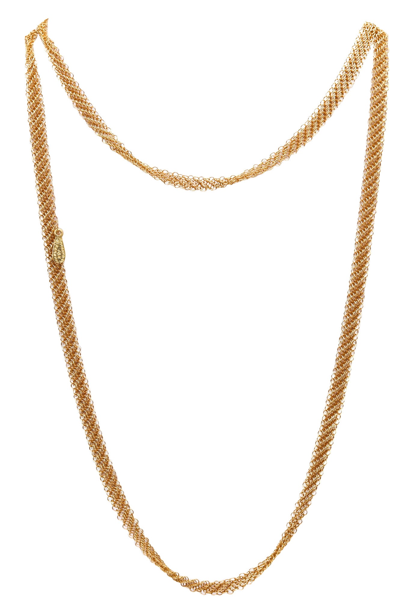 TIFFANY & CO. 1978 Elsa Peretti Draped Mesh Chain Necklace in 18Kt Yellow Gold
