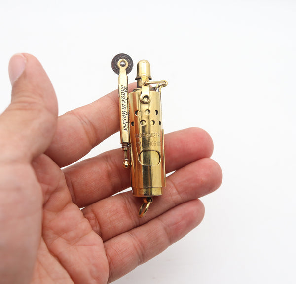 -IMCO Julius Meister 1000 Ifa Storm Thumbwheel Mechanical Lighter In Brass