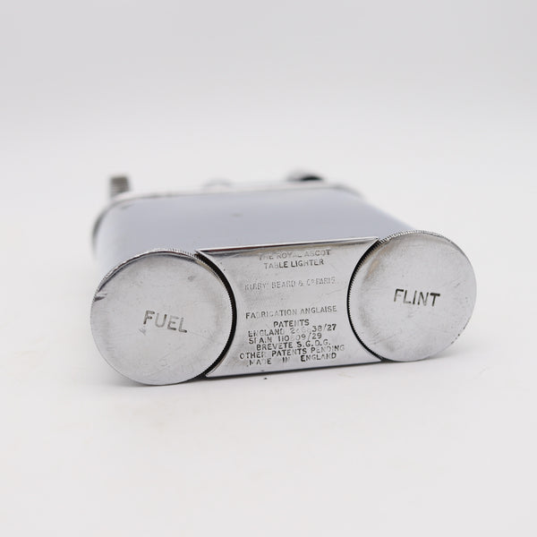 THE CLASSIC London 1928 Desk Petrol Roller Lighter In Solid Plated Steel