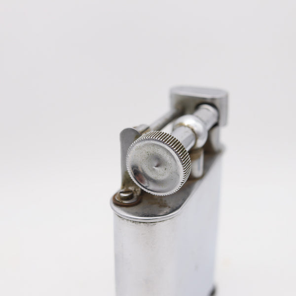 THE CLASSIC London 1928 Desk Petrol Roller Lighter In Solid Plated Steel