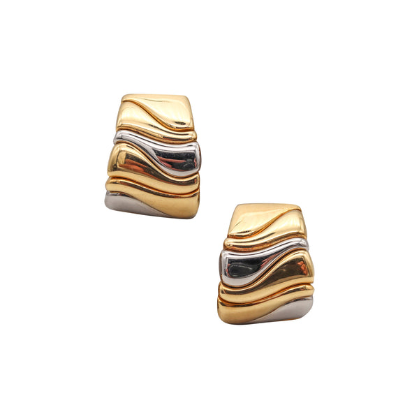 -Marina B. Bvlgari Milano Karen Clips On Earrings In Two Tones And 18Kt Gold