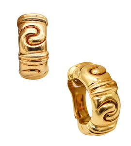 -Bvlgari Roma Doppio Clips On Hoops Earrings In Solid 18Kt Yellow Gold