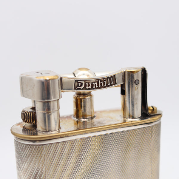 DUNHILL London 1936 Deco Bridge Rules Giant Petrol Desk Lighter In Silver