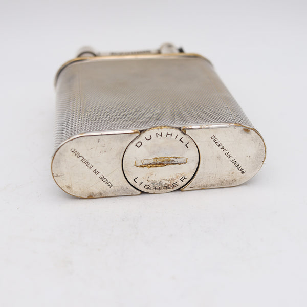 DUNHILL London 1936 Deco Bridge Rules Giant Petrol Desk Lighter In Silver