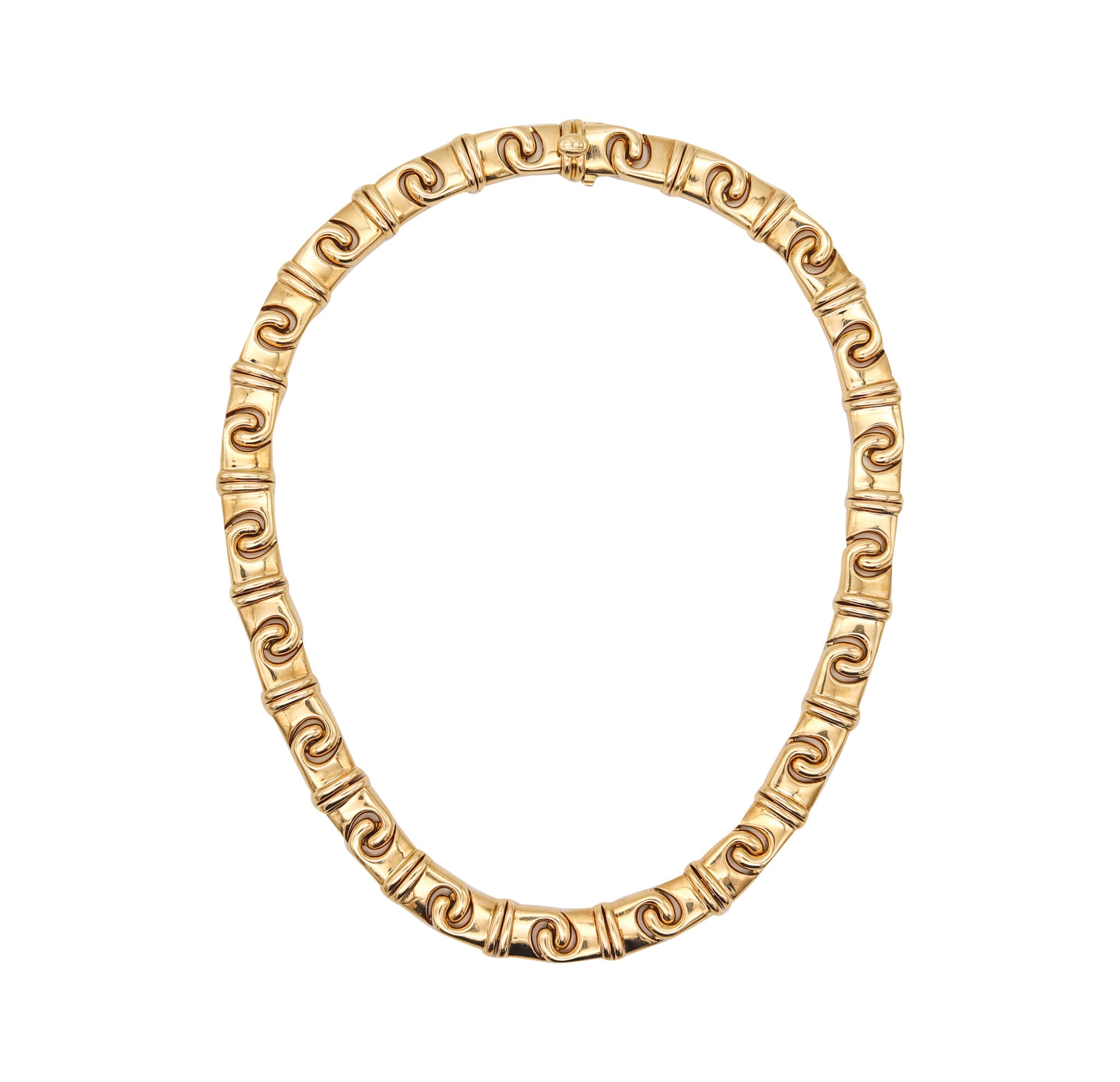 Bvlgari Roma Doppio Links Collar Necklace In Solid 18Kt Yellow Gold Treasure Fine Jewelry