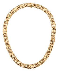 -Bvlgari Roma Doppio Links Collar Necklace In Solid 18Kt Yellow Gold