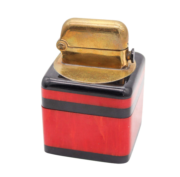 THORENS Swiss 1926 Art-Deco Design Square Single Claw Catalin Desk Petrol Lighter