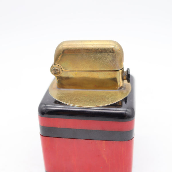 THORENS Swiss 1926 Art-Deco Design Square Single Claw Catalin Desk Petrol Lighter
