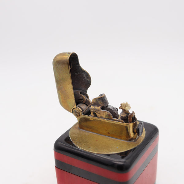 THORENS Swiss 1926 Art-Deco Design Square Single Claw Catalin Desk Petrol Lighter