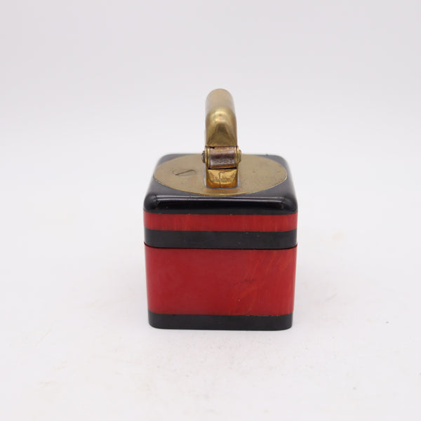 THORENS Swiss 1926 Art-Deco Design Square Single Claw Catalin Desk Petrol Lighter
