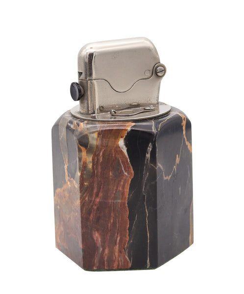 THORENS Swiss 1926 Art-Deco Design Portor Single Claw Marble Desk Petrol Lighter