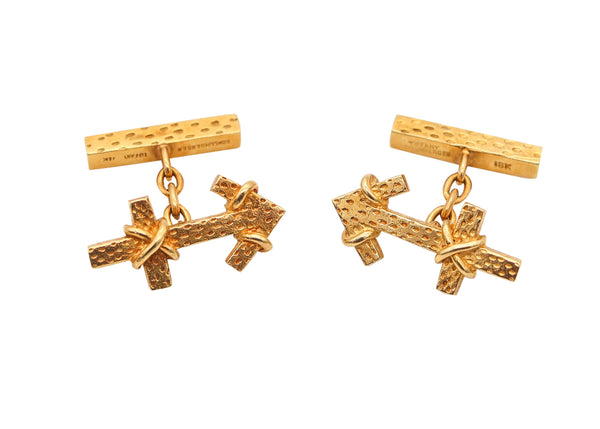 TIFFANY & CO. 1970 Jean Schlumberger Anchors Cufflinks In Solid 18Kt Yellow Gold