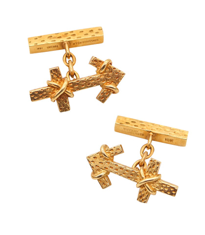 TIFFANY & CO. 1970 Jean Schlumberger Anchors Cufflinks In Solid 18Kt Yellow Gold