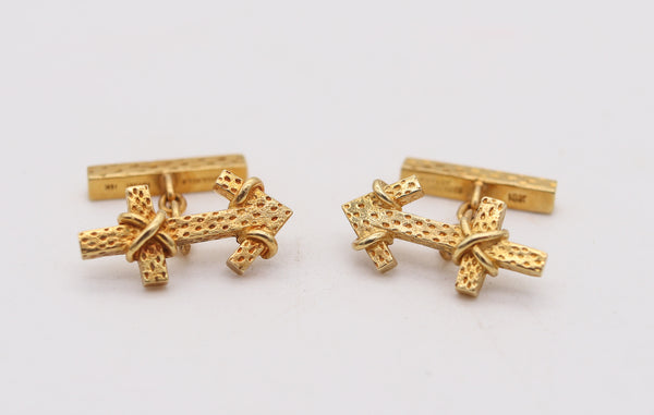 TIFFANY & CO. 1970 Jean Schlumberger Anchors Cufflinks In Solid 18Kt Yellow Gold