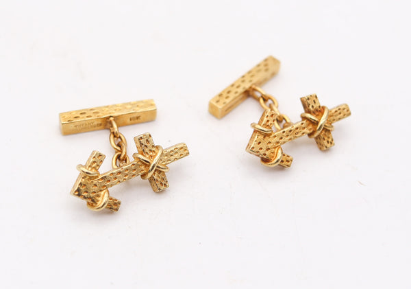 TIFFANY & CO. 1970 Jean Schlumberger Anchors Cufflinks In Solid 18Kt Yellow Gold